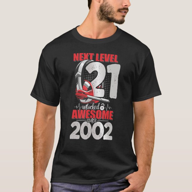 Next Level Unlocked 21 Year Old Boy 2002 Headset G T-Shirt (Front)
