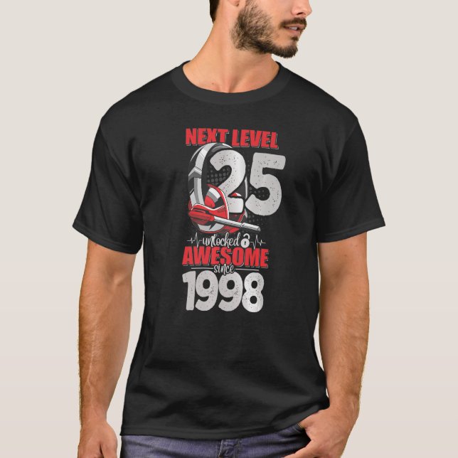Next Level Unlocked 25 Year Old Boy 1998 Headset G T-Shirt (Front)