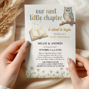 Next Little Chapter Storybook Owl Baby Sprinkle Invitation