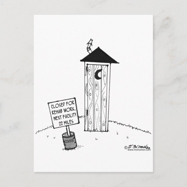Next Outhouse 22 Miles            Outhouse Cartoon Postcard (Front)