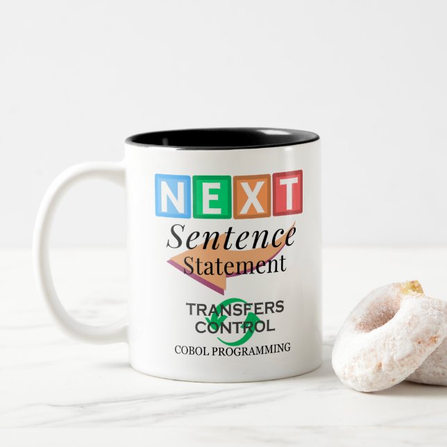 Next Sentence Statement in Cobol Programming Two-Tone Coffee Mug (With Donut)