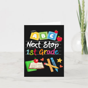 Next Stop 1st Grade Preschool Graduation 2024 Boy  Card