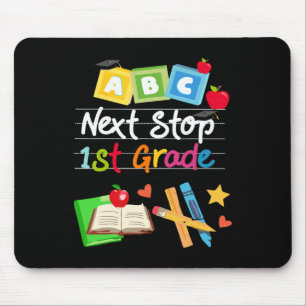 Next Stop 1st Grade Preschool Graduation 2024 Boy Mouse Mat