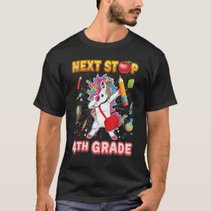 Next Stop 4th Grade Dabbing Unicorn Fourth Kid Tea T-Shirt