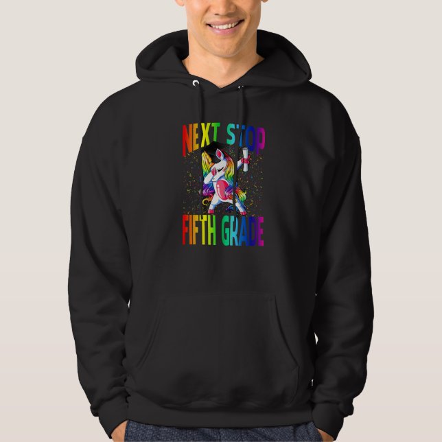 Next Stop Fifth Grade Graduation Unicorn   Hoodie (Front)