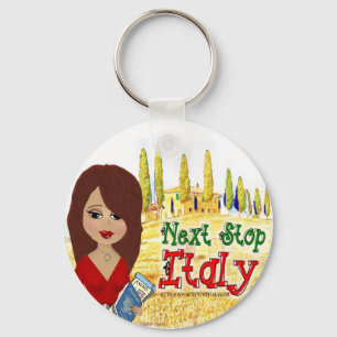 Next Stop Italy Logo Key Chain