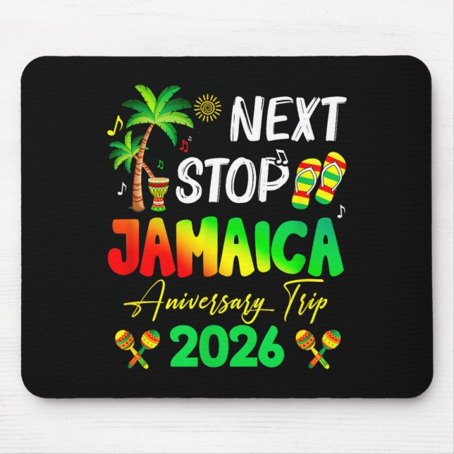 Next Stop Jamaica 2026 Couples Anniversary Family  Mouse Mat (Front)