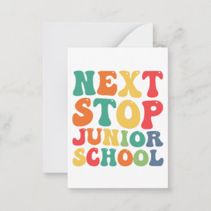 Next Stop Junior School Funny Groovy Graduation  Card