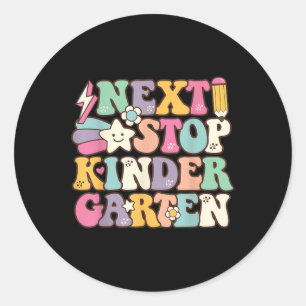 Next Stop Kindergarten Preschool Graduation Boys G Classic Round Sticker