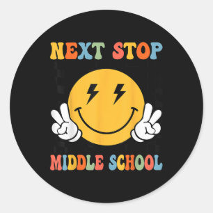 Next Stop Middle School Groovy Elementary School G Classic Round Sticker
