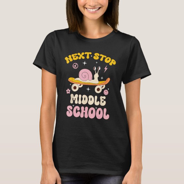 Next Stop Middle School Groovy Holiday Last Day Of T-Shirt (Front)