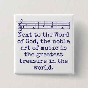 Next To The Word Of God - Music Quote  15 Cm Square Badge