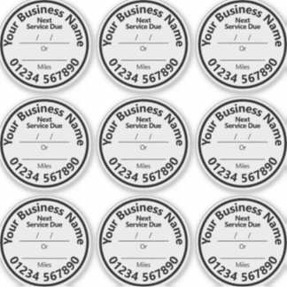Next Vehicle Service Due Windshield Stickers