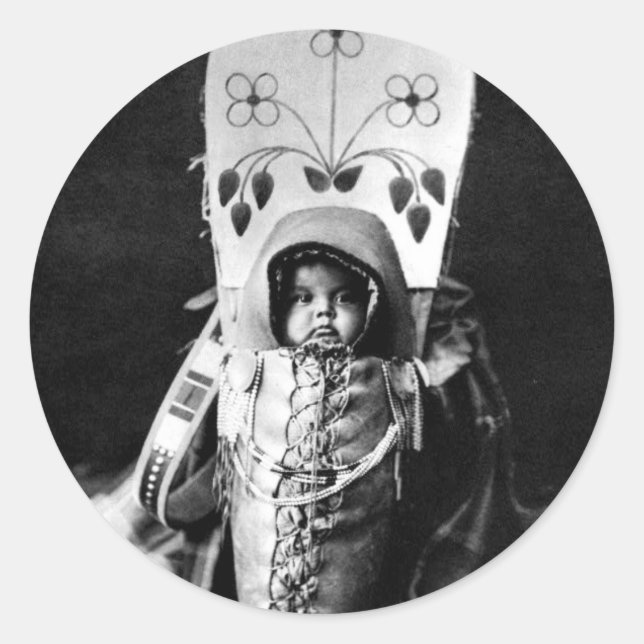 Nez Perce Baby Classic Round Sticker (Front)