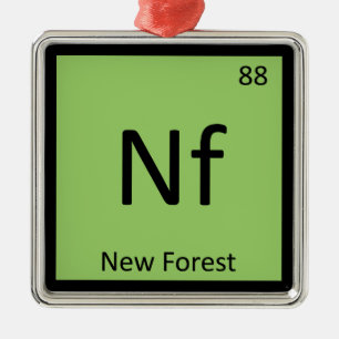 Nf - New Forest Pony Chemistry Element Horse Metal Tree Decoration