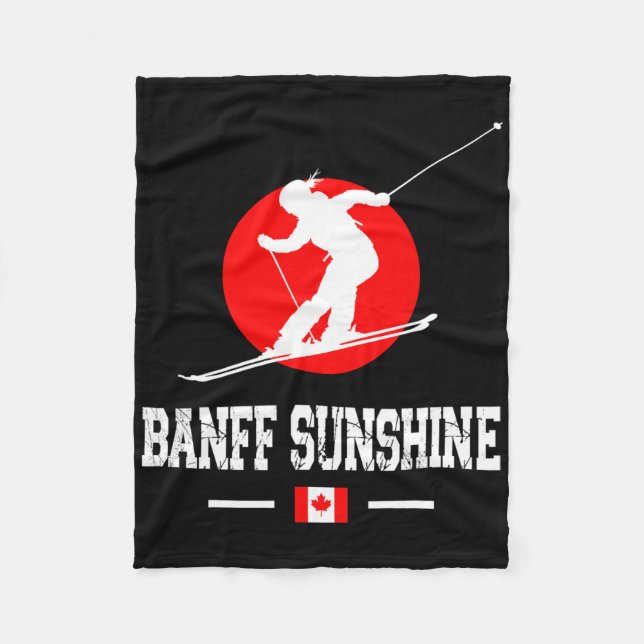 Nff Sunshine Canada Ski Resort Rocky Mountains Ski Fleece Blanket (Front)