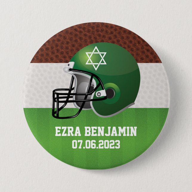 NFL American Football Bar Mitzvah 7.5 Cm Round Badge (Front)