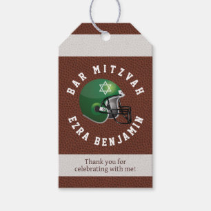 NFL American Football Bar Mitzvah Favour Tags