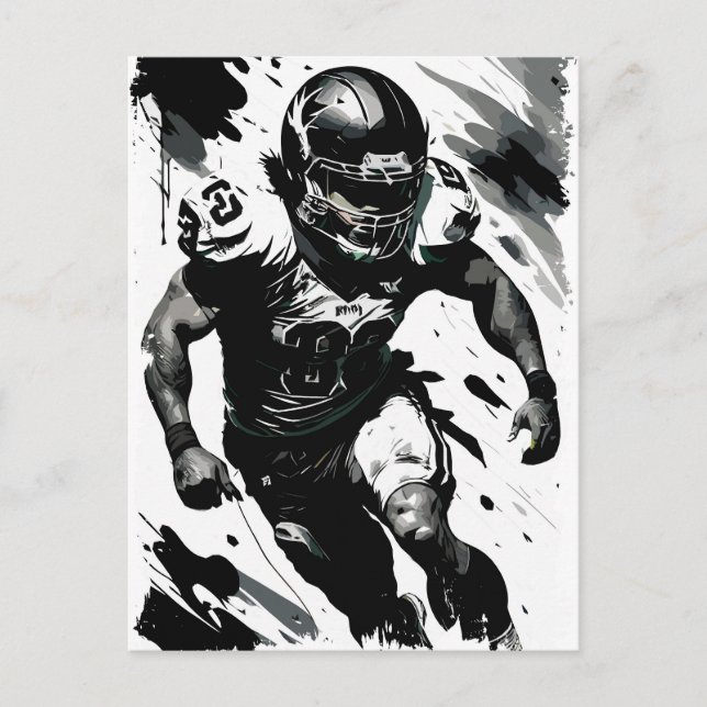 ✪ NFL ✪ Football Player Portrait ☛ Abstract Vector Postcard (Front)