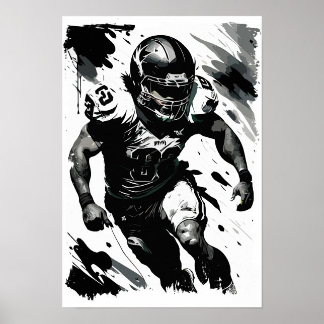✪ NFL ✪ Football Player Portrait ☛ Abstract Vector Poster (Front)