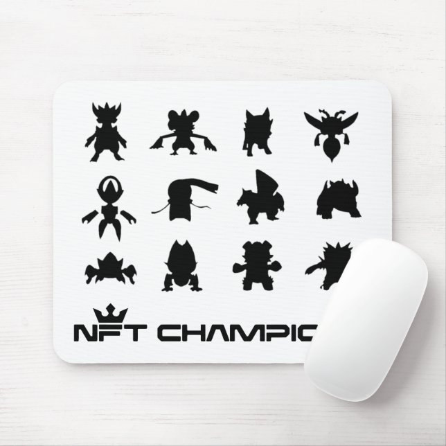NFT Champions Silhouettes White Mouse Pad (With Mouse)