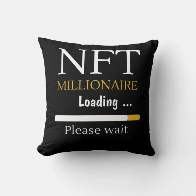 NFT Millionaire Loading crypto currency trading Cushion (Front)