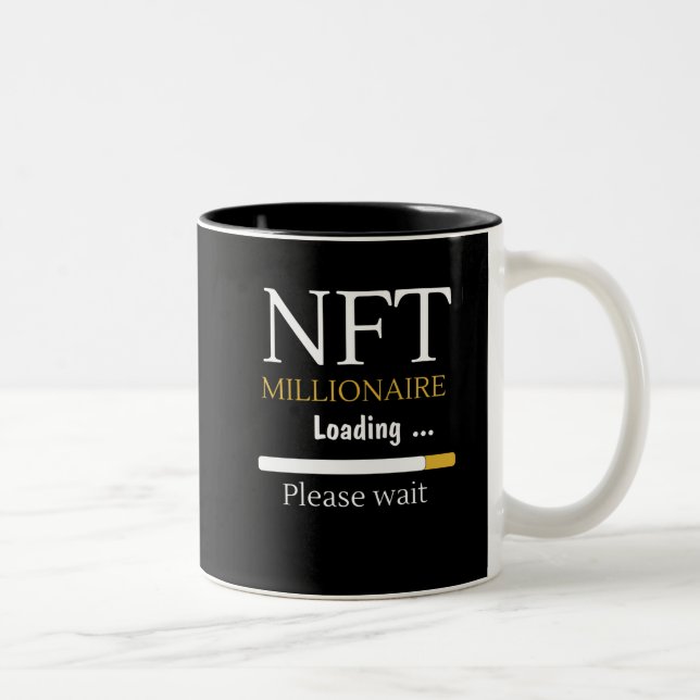 NFT Millionaire Loading crypto currency trading Two-Tone Coffee Mug (Right)