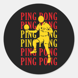 Ng Ng Table Tennis Player Fans Child Man Retro  Classic Round Sticker
