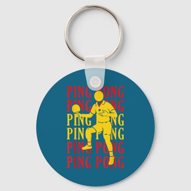 Ng Ng Table Tennis Player Fans Child Man Retro  Key Ring (Front)