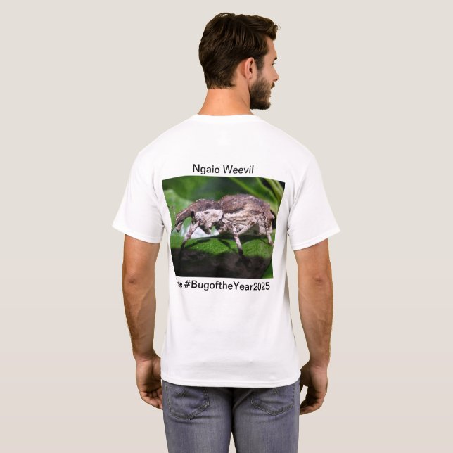 Ngaio weevil for bug of the year 2025 T-Shirt (Back Full)