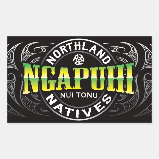Ngapuhi Lifer Chrome Rectangular Sticker (Front)