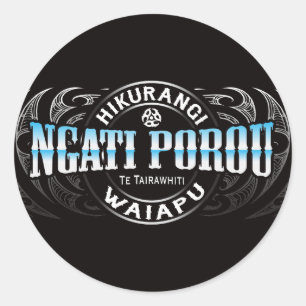 Ngati Porou Lifer Moko Chrome Classic Round Sticker