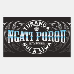 Ngati Porou Lifer Moko Chrome Rectangular Sticker