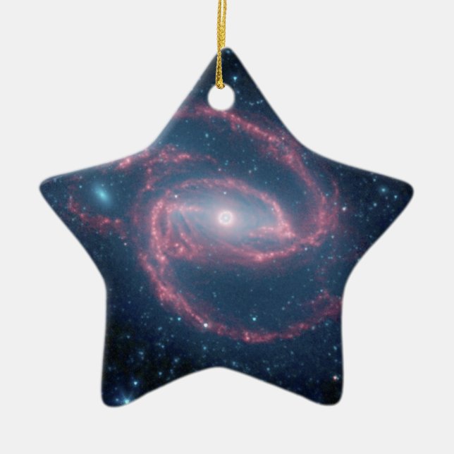NGC 1097 Coiled Galaxy of the Night Ceramic Tree Decoration (Front)