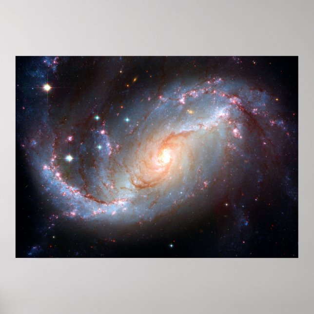 NGC 1672 Barred Spiral Galaxy Poster (Front)