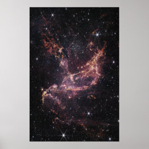 NGC 346 Star Cluster Inside a Nebula   JWST Poster