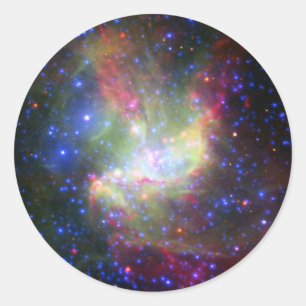 NGC 346 star cluster nebula in Tucana Classic Round Sticker
