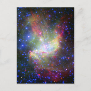 NGC 346 star cluster nebula in Tucana Postcard