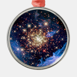 NGC 3603 Star Cluster - NASA Hubble Space Photo Metal Tree Decoration