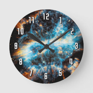 NGC 5189 Planetary Nebula - Hubble Space Photo Round Clock