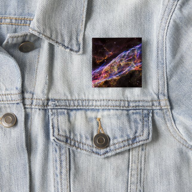 Ngc 6960, The Witch's Broom Nebula. 15 Cm Square Badge (In Situ)