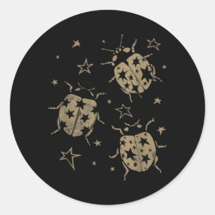 Nge 2000s Ladybug Alt 90s Vintage Star Dots N Y2k Classic Round Sticker