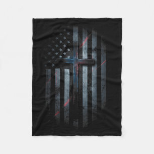 Nge American Flag And Cross Faith Family Dom Usa F Fleece Blanket
