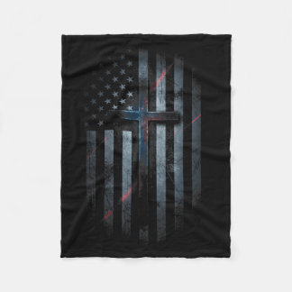 Nge American Flag And Cross Faith Family Dom Usa F Fleece Blanket