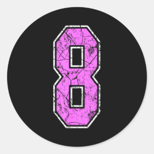 Nge Nk And Nk Number 8 Jersey Player Uniform #8  Classic Round Sticker