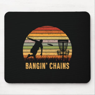 Ngin' Chains Disc Golf Retro Golfing Player Funny Mouse Mat
