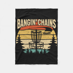Ngin' Chains Retro Vintage Disc Golf Design  Fleece Blanket
