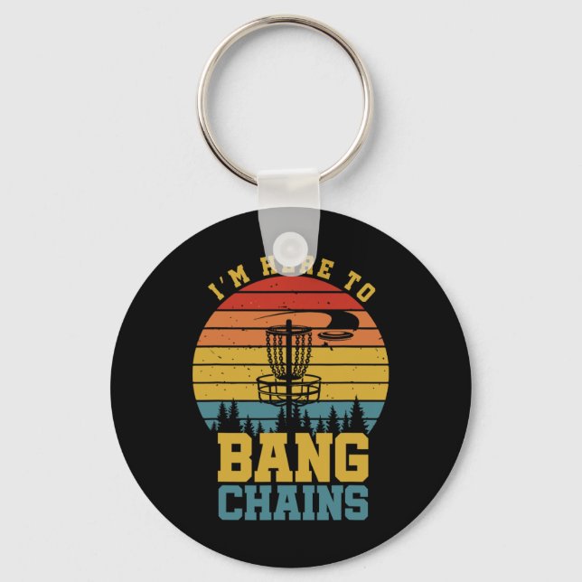 Nging Chains Disc Golf Funny Discus Throwers Sport Key Ring (Front)