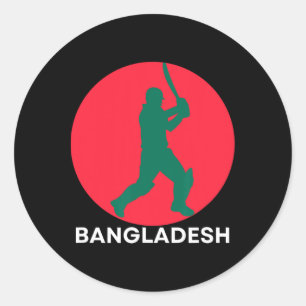 Ngladesh Cricket Jersey Cricket Flag Of Ngladesh  Classic Round Sticker