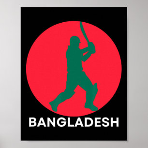 Ngladesh Cricket Jersey Cricket Flag Of Ngladesh Poster
